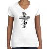 Women's Fine Jersey V-Neck Tee Thumbnail